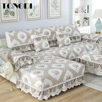 tongdi luxury thick luxury sofa cover elegant towel lace convenient slipcover anti skid seat couch decor for parlour living room