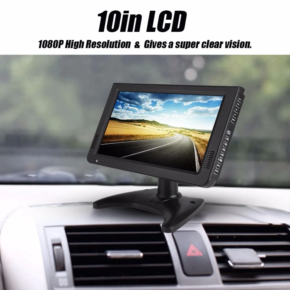 LEADSTAR 10 дюймов экран DVB-T2 16:9 1080P Автомобильный цифровой ТВ Стерео окружающий Портативный ТВ
