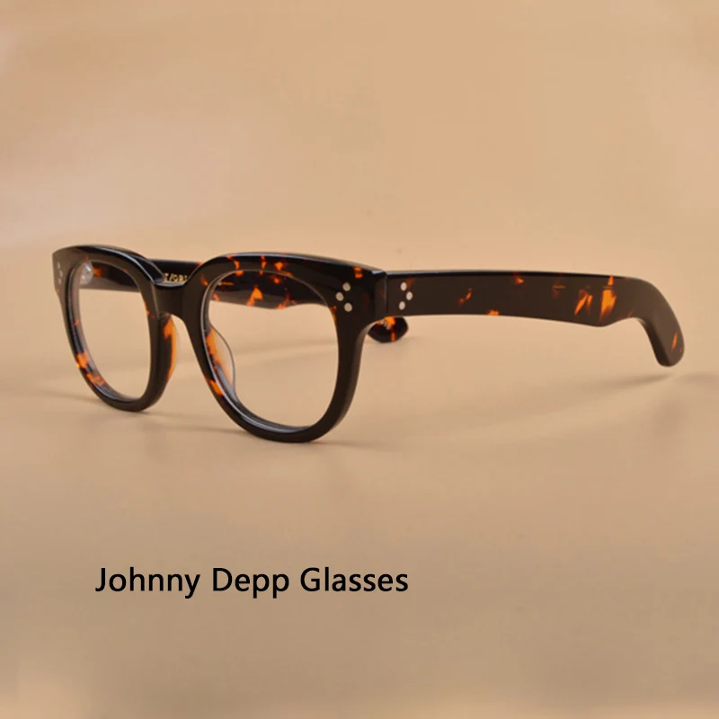 

Johnny Depp Eyeglasses Men Women Optical Glasses Frame Clean Lens Brand Design Vintage Style Acetate Frame Computer Goggles