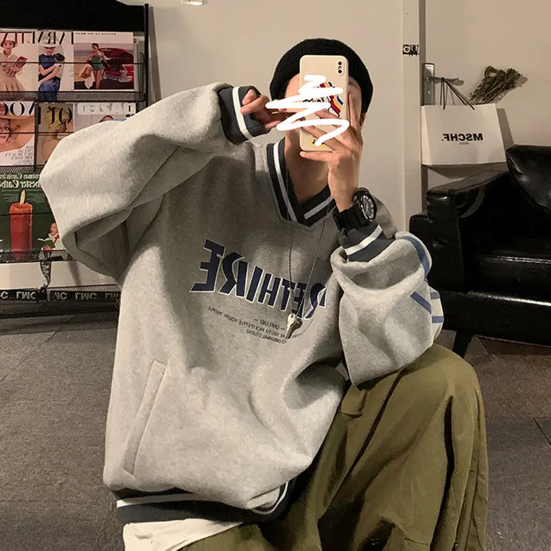 Американский винтажный брендовый свитшот с буквенным принтом Свободный