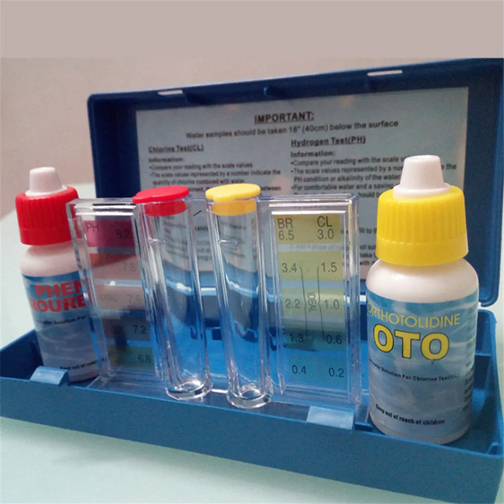 

1 Set PH Chlorine Water Quality Test Kit Hydrotool Testing Kit Accessories for Swimming Pool Cleaning