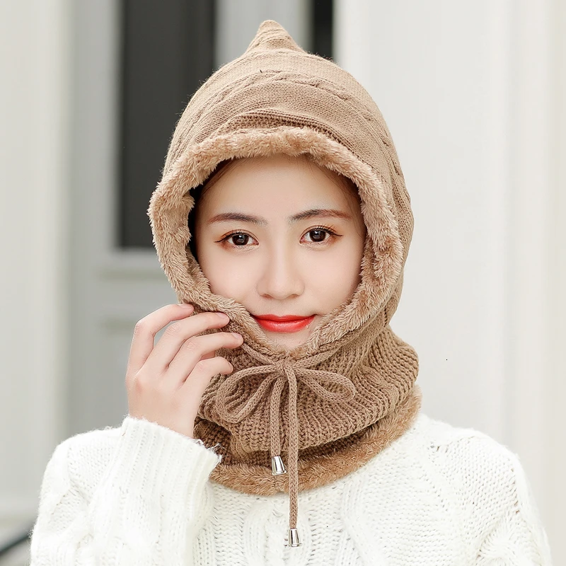 Зимние шапки для девочек шапка зимние мужчин и женщин шерстяной шарф Балаклава