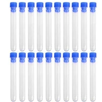 10 pcs pack 12x100 mm transparent laboratory transparent plastic test tube with starting cap school laboratory supplies