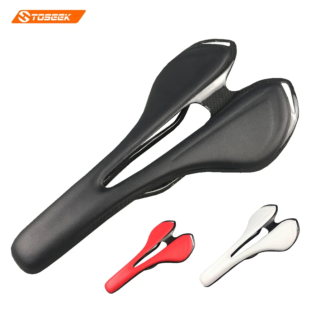 

Hot selling!bicycle carbon saddle Super light weight 125g TOUPE leather saddle red/black/white
