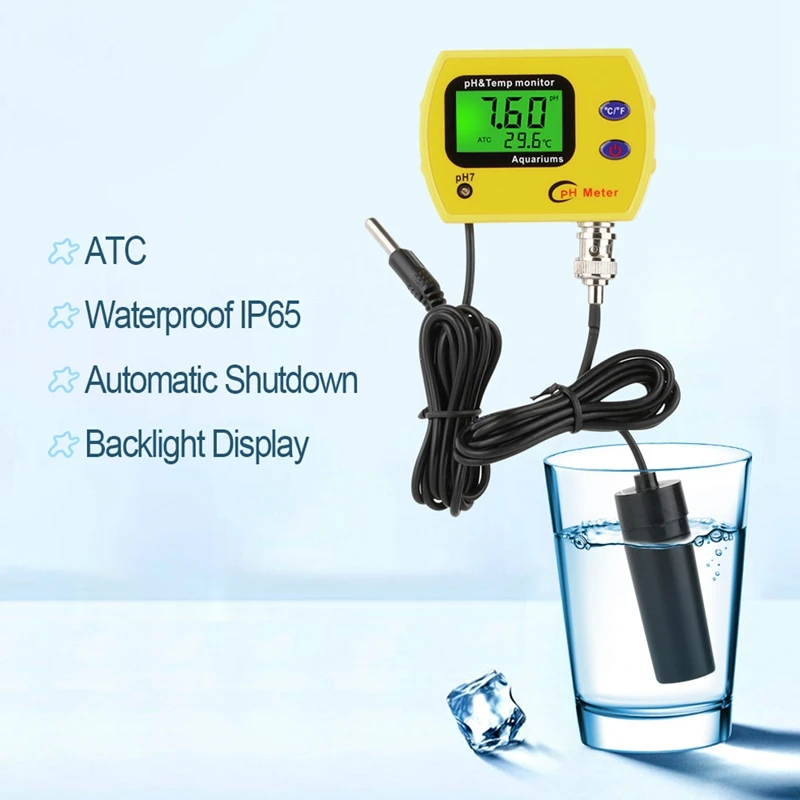 

PH-991 PH Meter Tester Backlight Digital Durable Acidimeter Temp Water Quality Monitor for Aquarium Swim Pool EU Plug