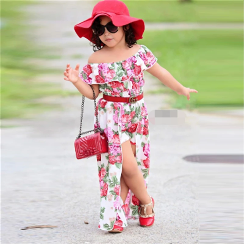 От 1 до 6 лет летние комплекты одежды для маленьких девочек топы с открытыми