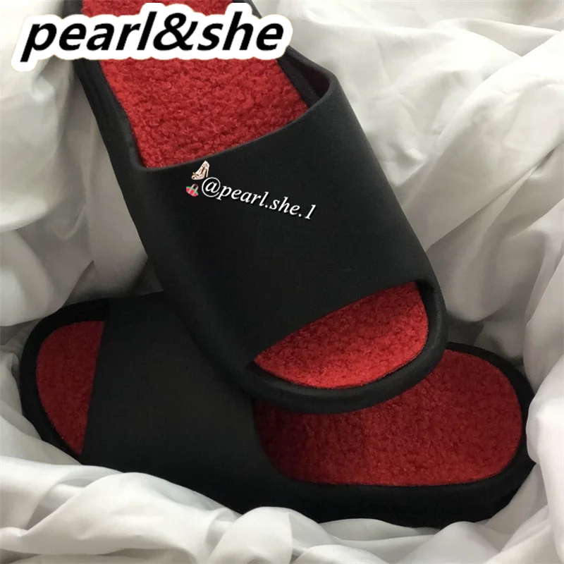 

Sandals Womens Fur Slides Women's Beach Shoes Hairy Beach Slippers Sole For Footwear Women Clogs 2021 Sandals