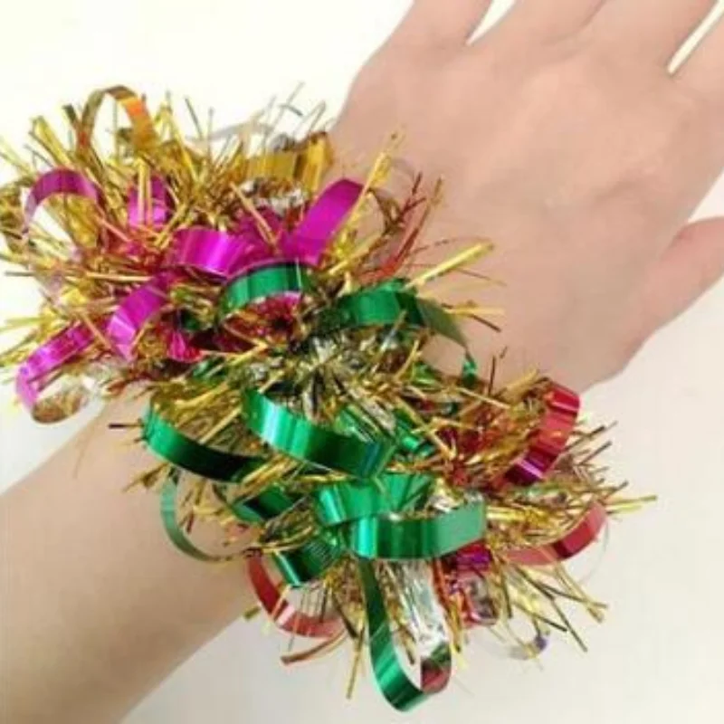

Sports Performance Wrist Flower Silver Children's Day Plastic Paper Performance Bell Dance Jump Bracelet Sports Accessories
