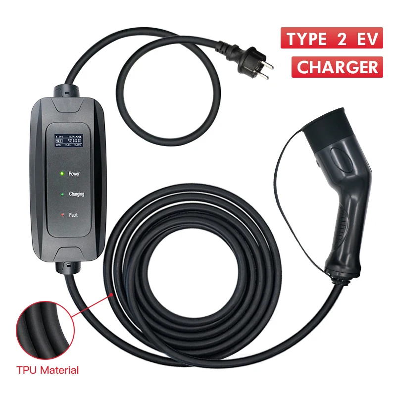 Портативное мобильное зарядное устройство для электромобилей 16 А Тип 2