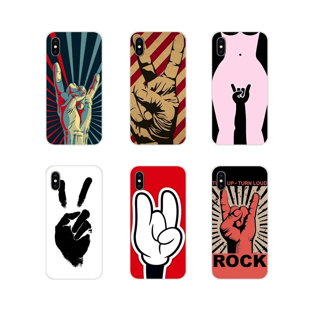 Аксессуары чехлы крышка крутой рок знак жеста руки для samsung Galaxy S3 S4 S5 Mini S6 S7 Edge S8 S9