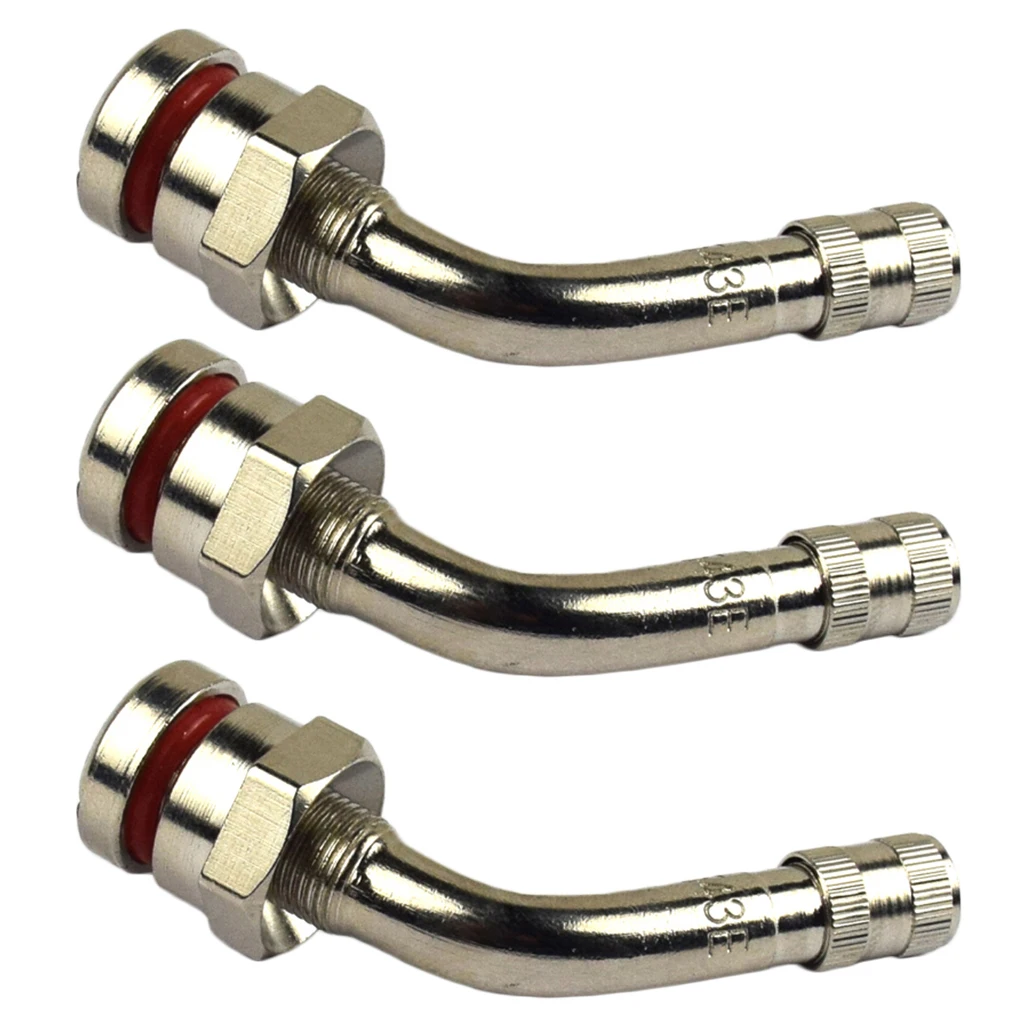 

3x Car TR543E Tubeless Truck Tire Tire Brass Valve Stems With 75 Degree Bend