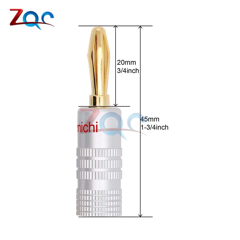 24K позолоченный динамик Nakamichi Разъем Банана Чистая медь аудио разъем|connectors