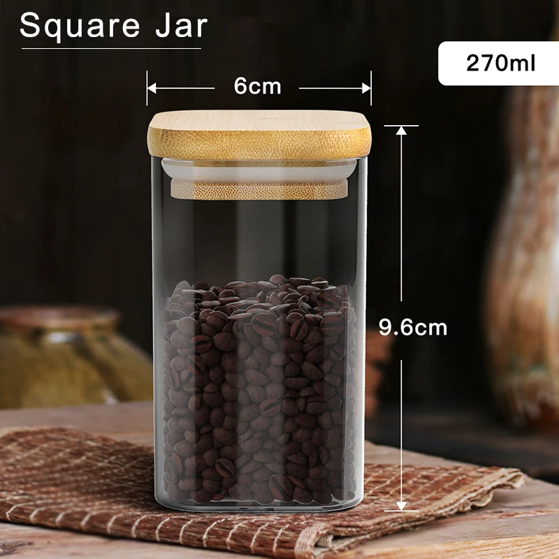 

12/10 Pcs Glass Jars Food Storage Containers Sealed Tank Leakproof Canisters Kitchen Grain Sugar Tea Bottles With Bamboo Lid