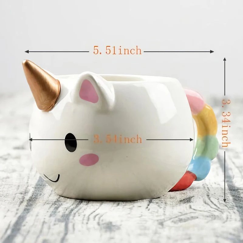 Распродажа носорог кружка Радуга чашка cuenity 3D единорог керамическая кофейная