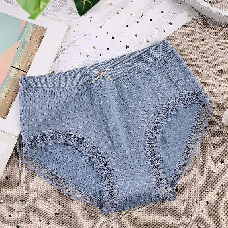 

2021 new graphene naked seamless women's underwear comfortable lace bow breathable non pilling ultra thin sexy women's underwear