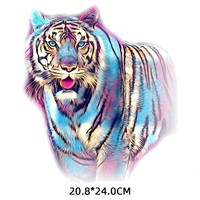 color tiger patches for mens clothing jackets iron on transfers on clothes t shirt thermo stickers appliques for clothing t