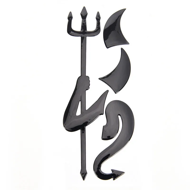 2 Pcs car accessories 3D Chrome Devil Decal funny sticker Car or Truck Custom Demon StickersHorns styling | Автомобили и