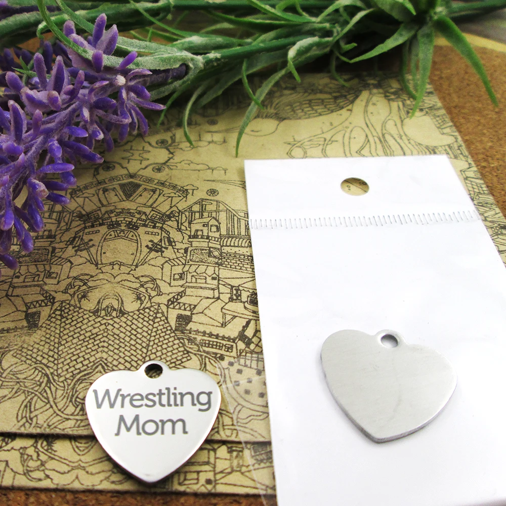 10 шт &quotWrestling mom&quot из нержавеющей стали амулеты больше стиля для выбора DIY