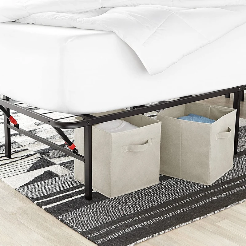 

Set of 6 Collapsible Non-Woven Storage Box Household Clothes Finishing Storage Box Organizer with Handles