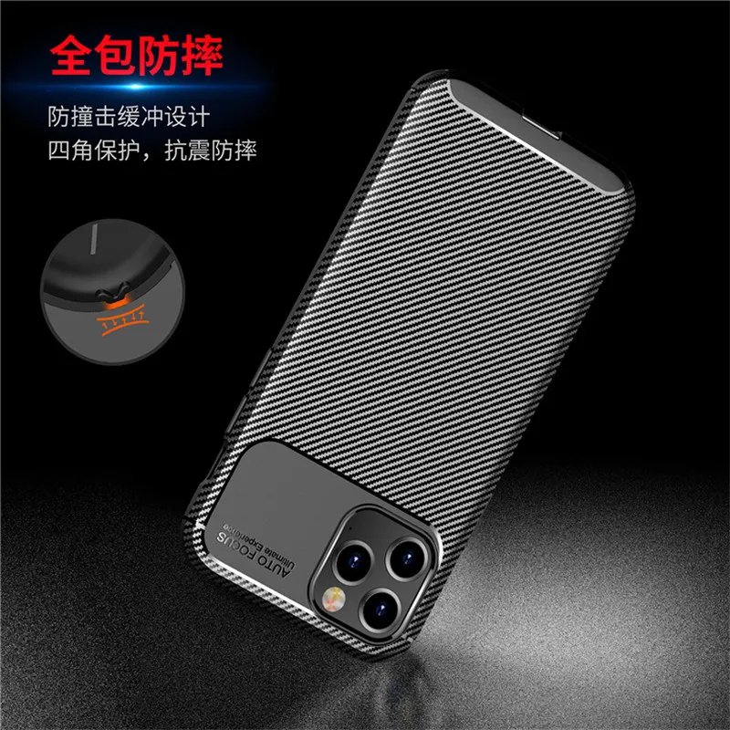 Силиконовый чехол из углеродного волокна для iPhone 13 Pro Max 13Max защитный телефона с