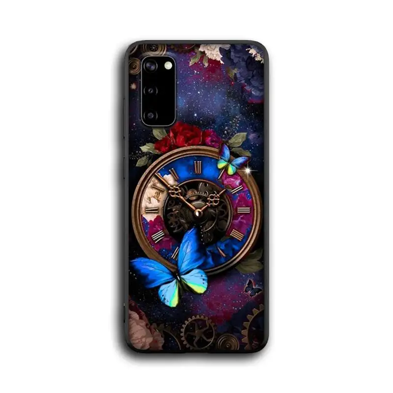 

Fashion butterfly flower clock Phone Case for Samsung S6 S7 edge S8 S9 S20 S21 S30plus ultra S21/S30 S10-5G lite 2020 S10E