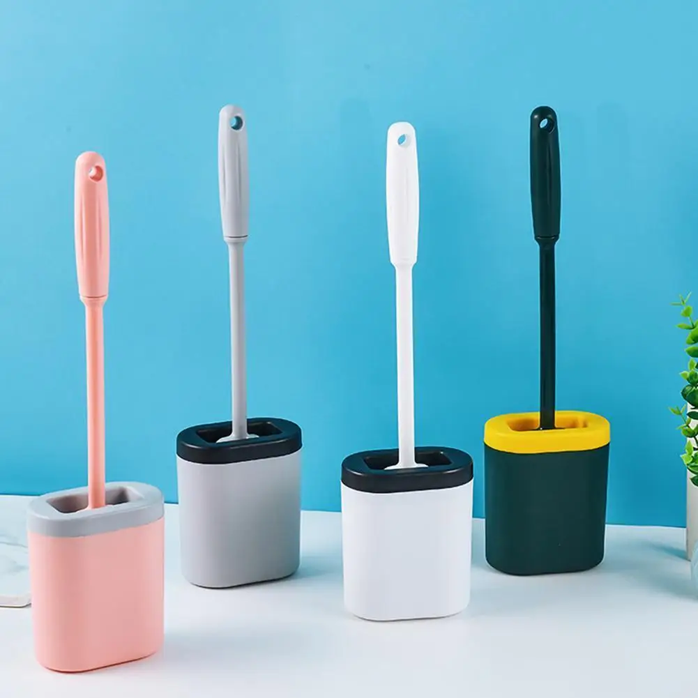 

Soft Silicone Toilet Brush Holder Bristle Wall-mounted Plastic Set Brush Tool Durable Clean Toilet Rubber Bathroom B0U0
