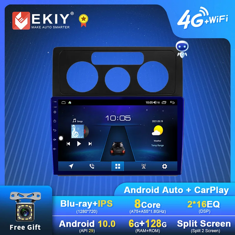

EKIY 6+128G QLED DSP Android 10 Car Radio For Volkswagen Caddy 2K 3 III 2004-2010 GPS Navi Multimedia Player Stereo Carplay DVD