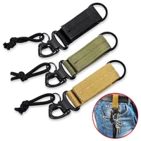 outdoor camping beak buckle tactical belt hanger nylon webbing hanging carabiner car key ring hook edc multi tool keychain clip