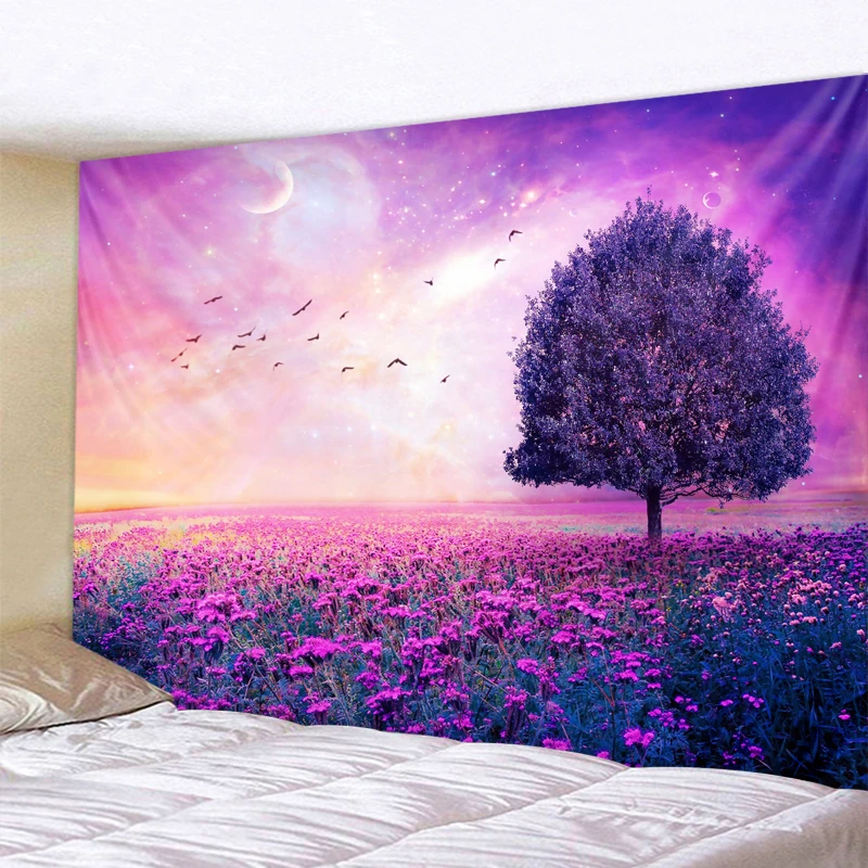 Красочные цветочные растения гобелены Лаванда Подсолнух дикие с цветами