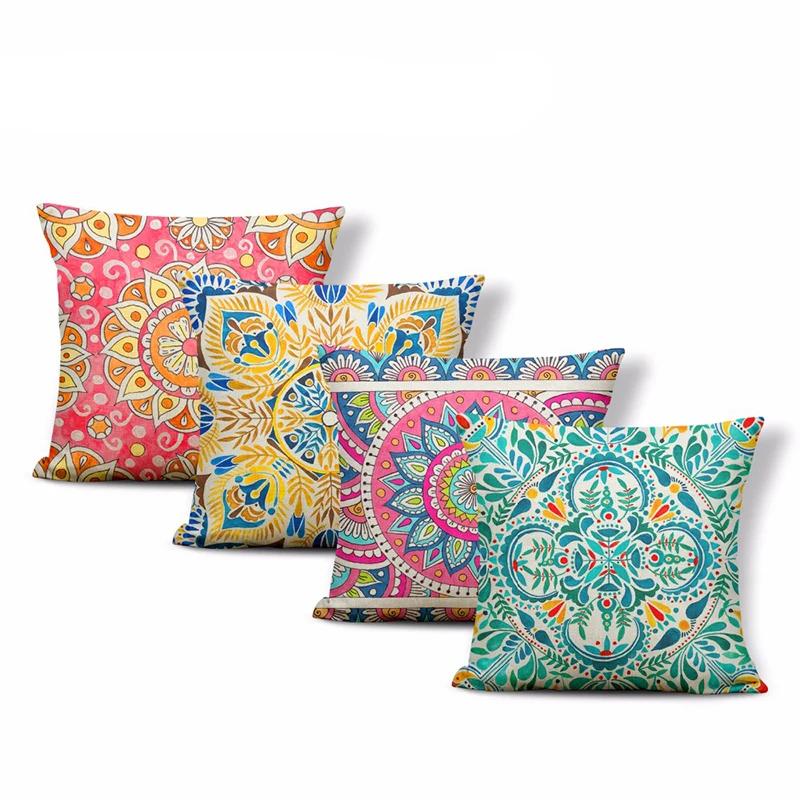 Привлекательная личность геометрический Подушка узор симметричный цветок