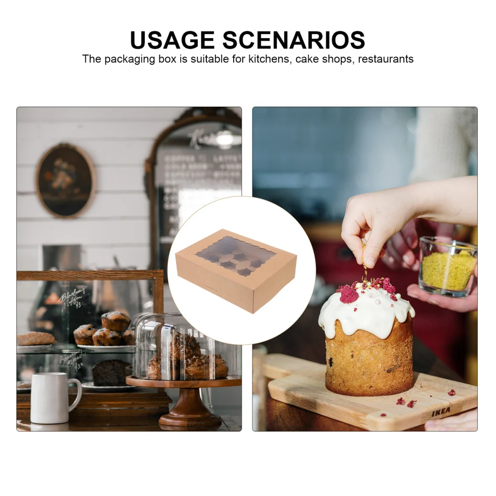 

10Pcs Upper Window Dessert Packing Boxes Cake Packing Boxes (Assorted Color)
