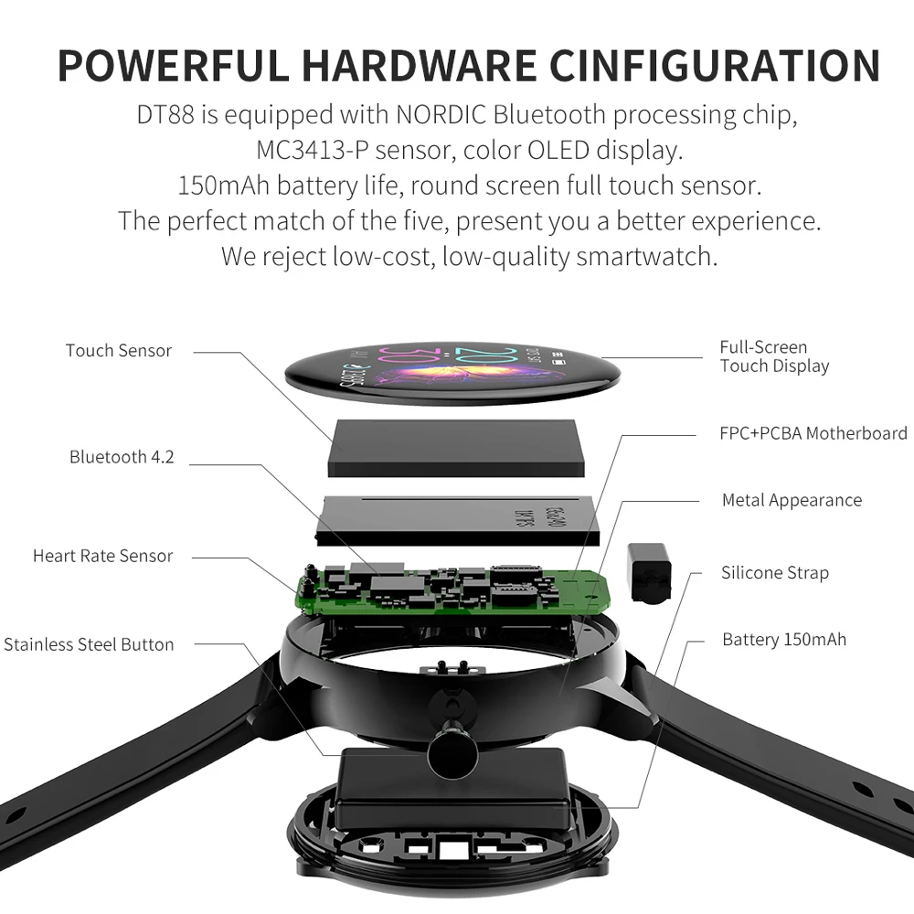 nennbo smart watch ip68 waterproof wearable bracelet device heart rate monitor sports smart watch for android ios long standby free global shipping