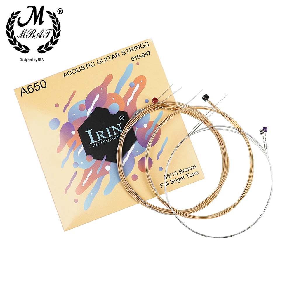 

Струны для акустической гитары M MBAT, 10 наборов, проволока из нержавеющей стали, с фосфорной бронзовой обмоткой, 1-6, аксессуары для народных ги...