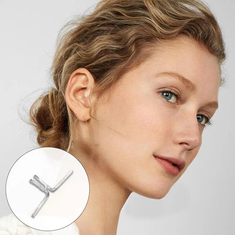 

Alloy Double C Cartilage Black Earring for Women Cool U Shaped Double Ring Without Pierced Ear Clip 2020 Trend Jewelry Wholesale