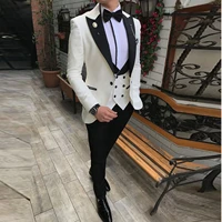 men suits 3 pieces slim fit business suits groom champagne noble grey white tuxedos for formal wedding suit blazerpantsvest