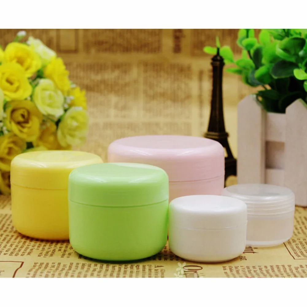 

5PCS Plastic Empty Makeup Jar Pot Travel Face Cream/Lotion/Cosmetic Container Refillable Bottles 5 Colors 20/50/100g