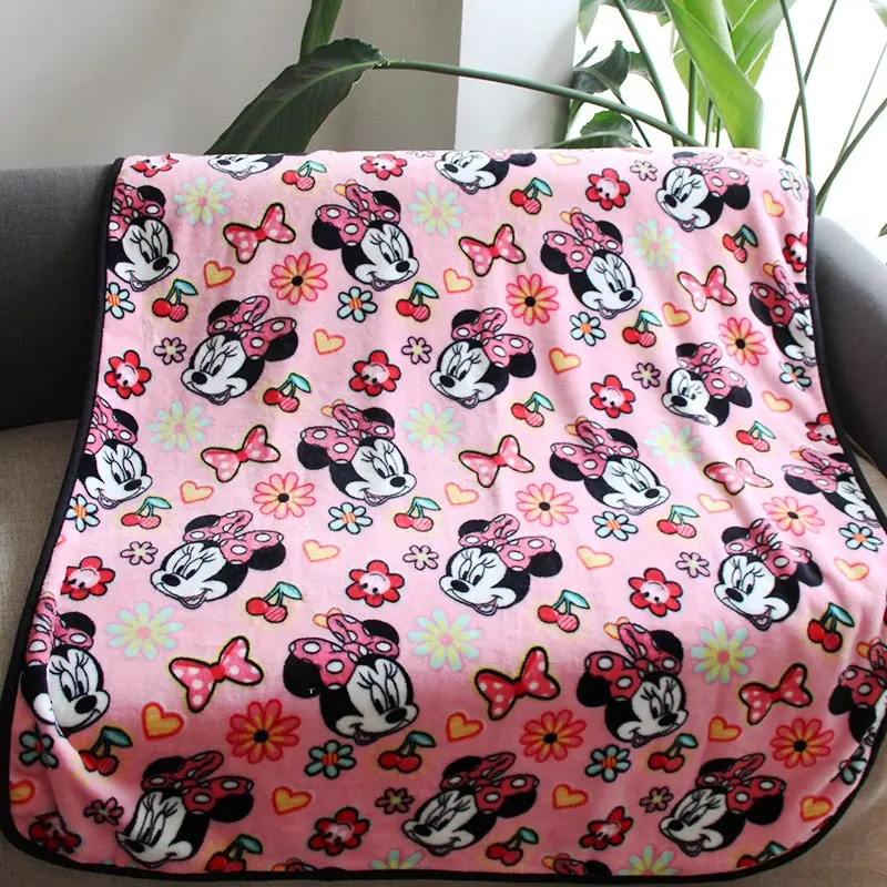 Minnie 100x130cm Розовые мягкие флисовые одеяла с рисунком Минни Маус из мультфильма «Дисней», 100x140 см, для маленьких девочек, детский подарок, для спальни, кровати, дивана - Цвет: Minnie 100x130cm