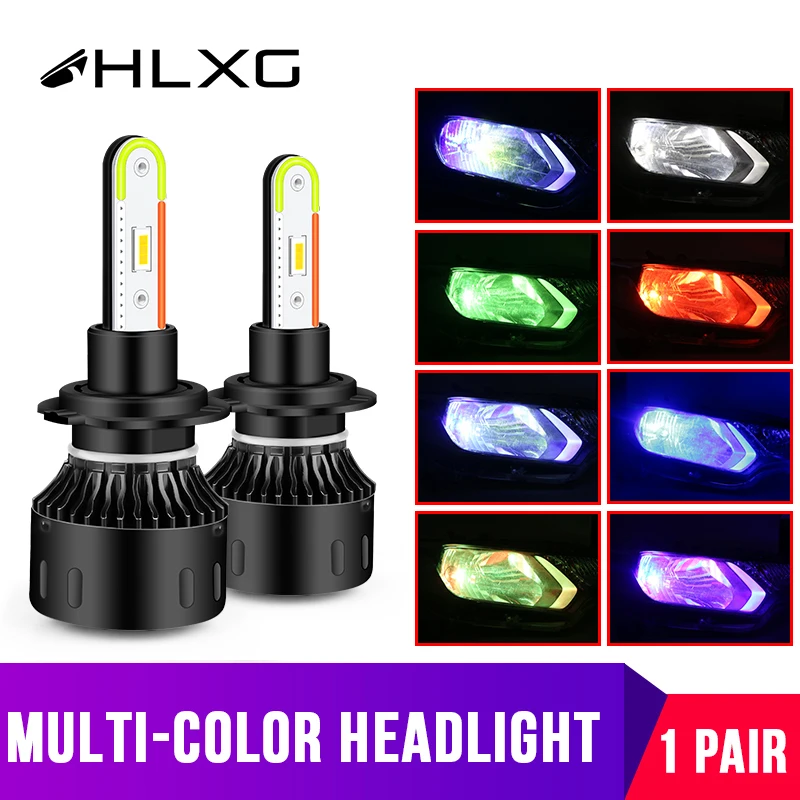 Лампа для автомобильных фар атмосферная RGB H7 Led H4 H11 9006 9005 CSP музыка звук led
