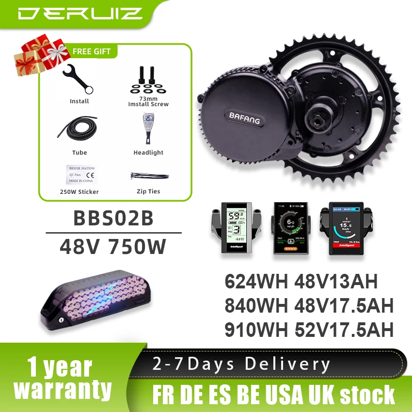 Bafang мотор 48В 750W BBS02B BBS02 8Fun Средний диск фара для электровелосипеда в переделки