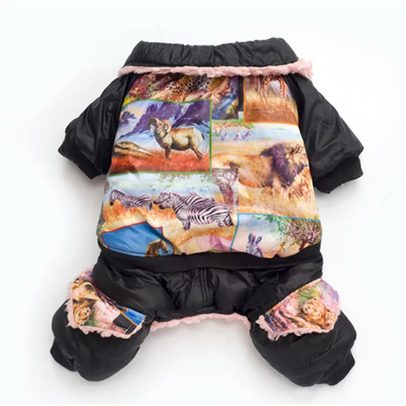 Зимняя одежда для собак теплый комбинезон костюмы щенков маленьких штаны куртка