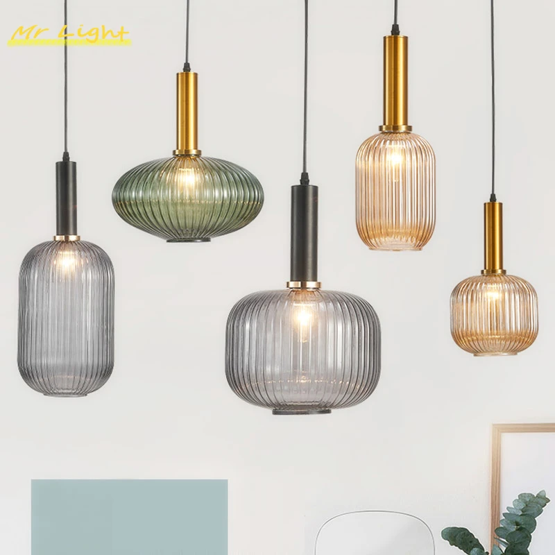 Подвесные светильники в скандинавском стиле стеклянные лампы ретро для гостиной