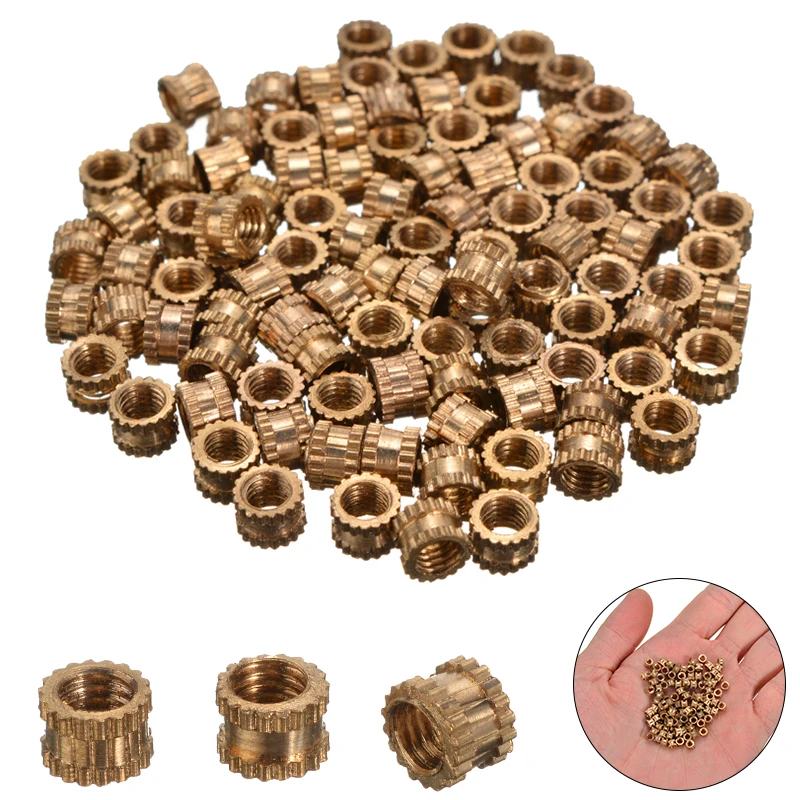 100 шт. M3 резьбовые круглые металлические гайки для вставки резьбы 3 мм высота 4 2