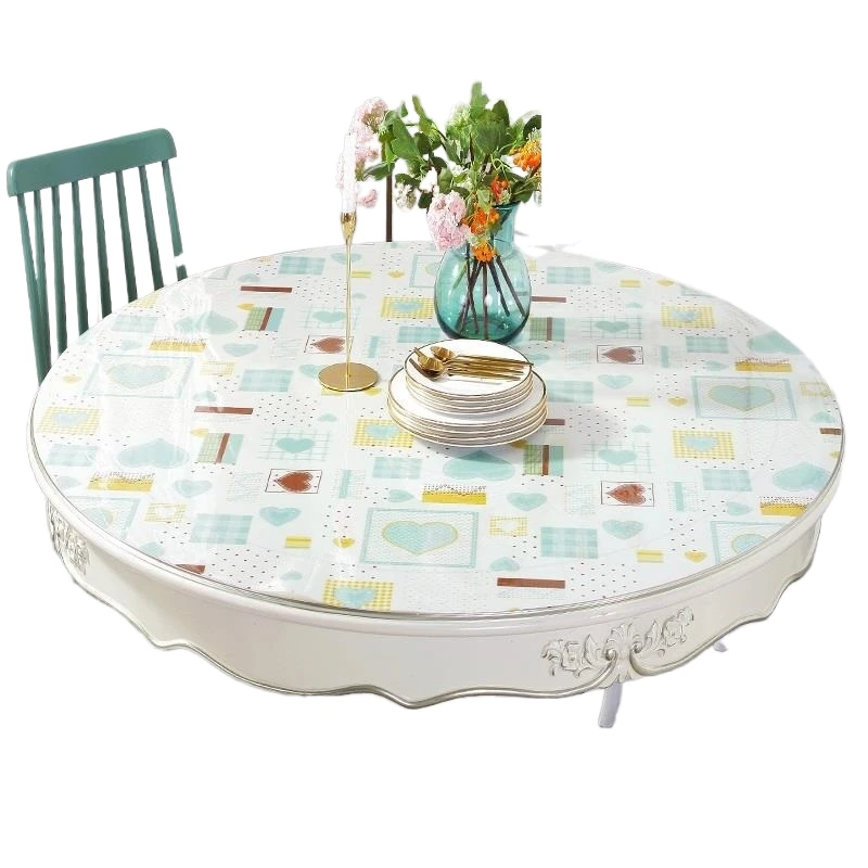 Потертая шикарная пластиковая круглая скатерть из ПВХ с начесом Toalha De Mesa | Дом и