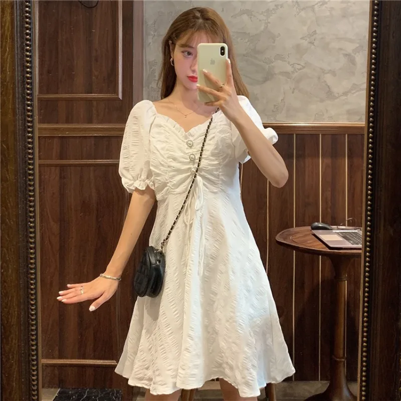 

2020 summer elegant office ladies mini Pleated dresses women party night fashion dresses mujer ruffle design Cute Slim dress 219