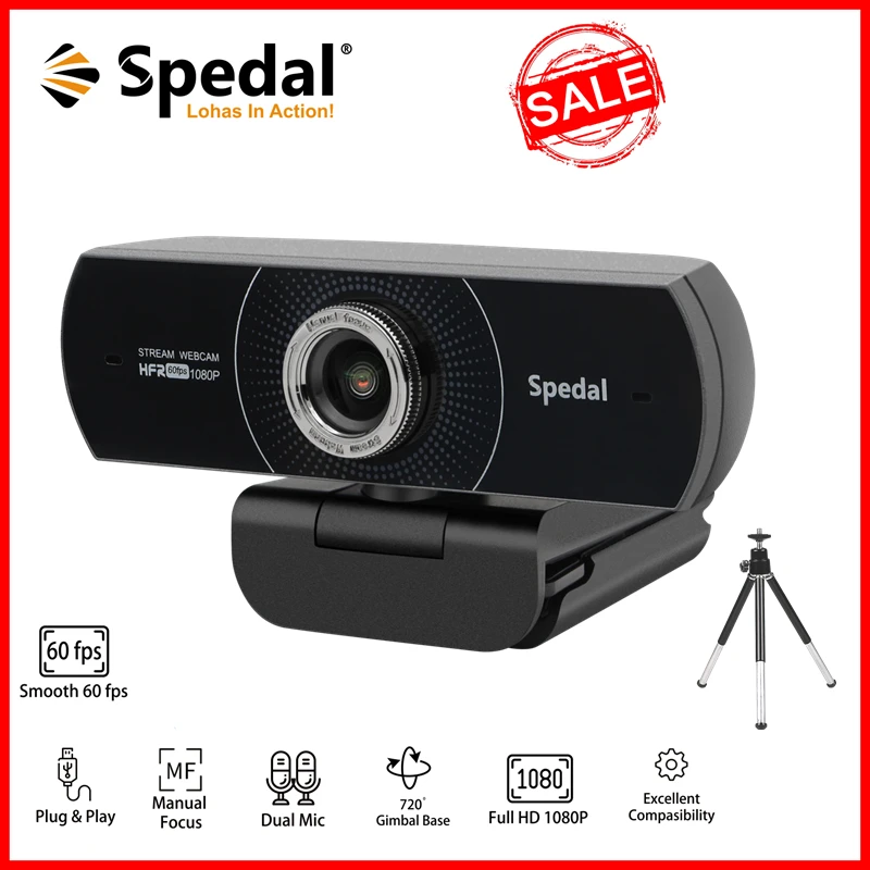 [Оригинал] веб камера Spedal C934 HD 1080P 60fps USB с микрофоном для ПК Twitch Skype OBS Steam конференц