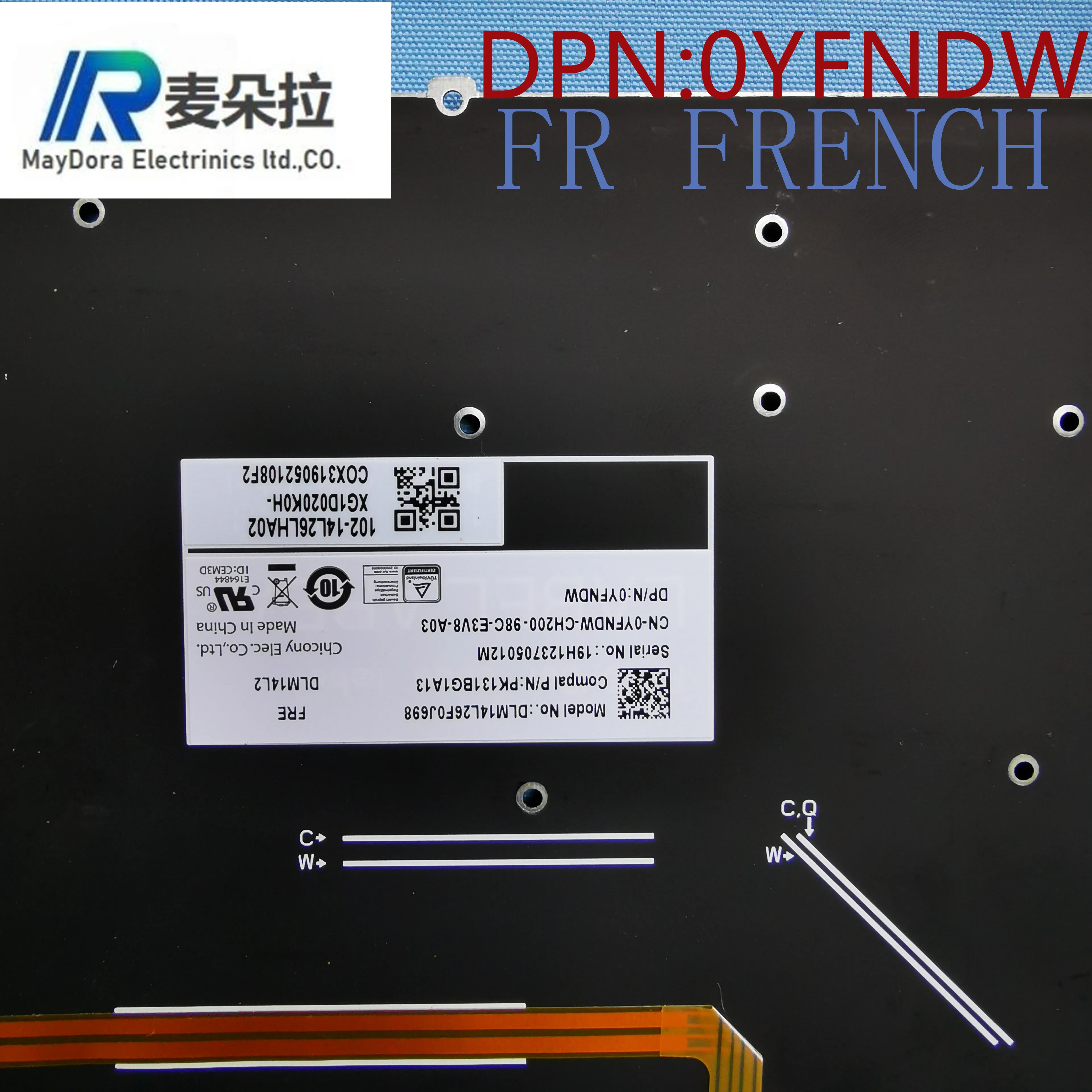 Французская клавиатура с подсветкой для ноутбука DELL XPS15 9550 9560 9570 5510 PRECISION 5520 5530 7558