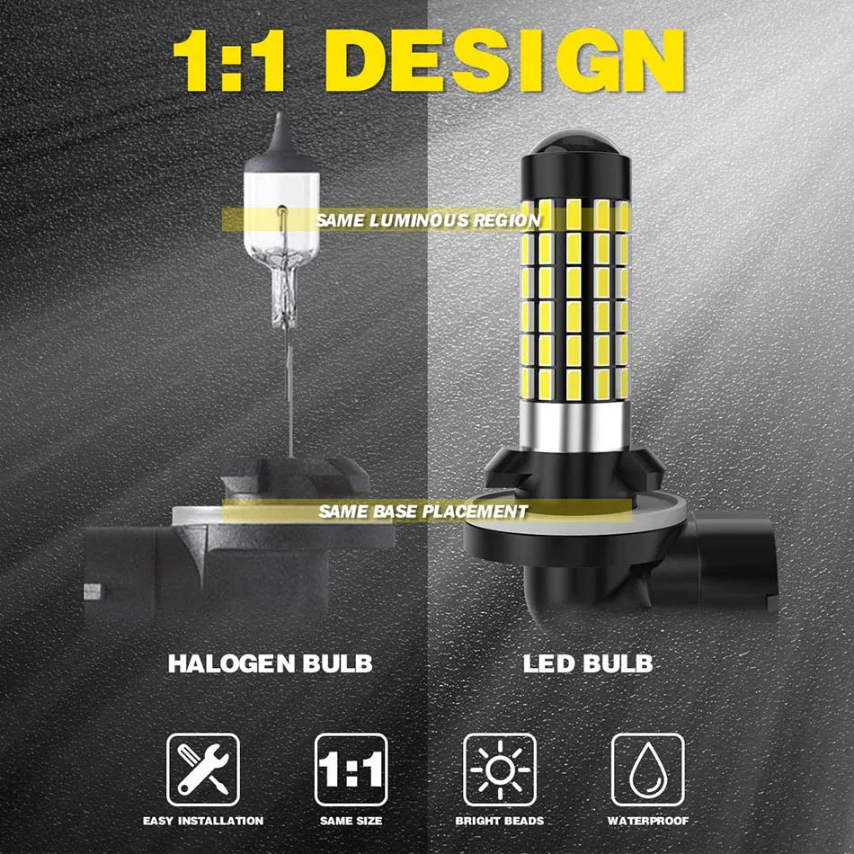 AILEO H27W/2 H27W/1 881 880 894 886 889 896 898 H27 светодиодный Противотуманные фары Дневные Фары