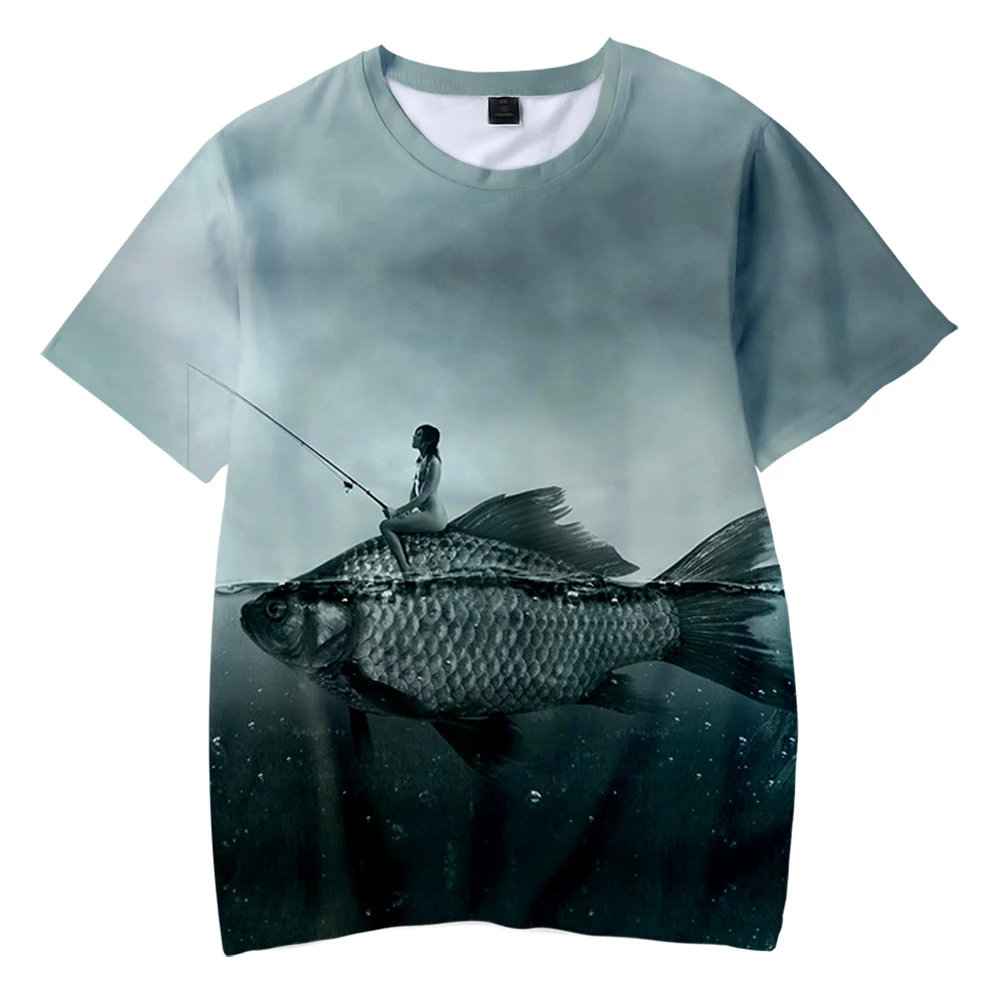 

Drop Ship Digital Fish 3D Printed Children T-shirts Summer Short Sleeve Tshirt Harajuku Casual Streetwear Clothes For Kids