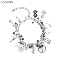 rongwo umbrella academy tv same charm bracelet silver color metal pendant link bracelet jewelry for women men fans gifts