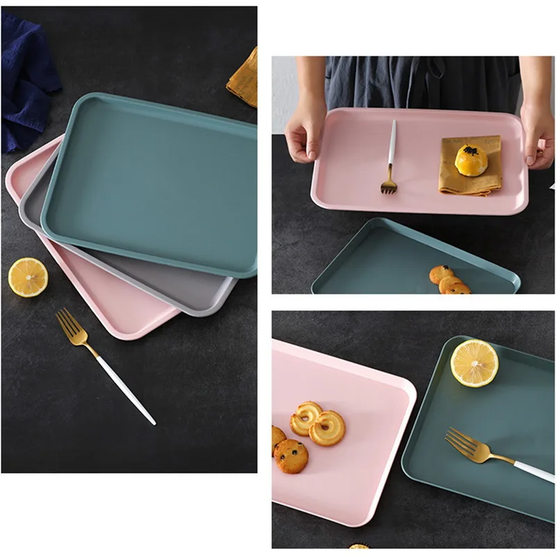 

Multi Nordic Creative Multi-function Rectangular Plastic Tray Storage Tray Kitchen Supplies Home Kitchen Fruit Dessert Tray